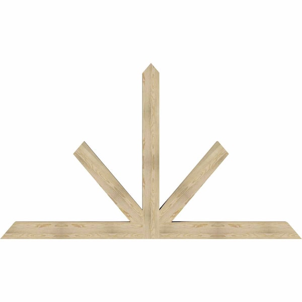 Ekena Millwork Saratoga Rough Sawn Timber Gable Bracket, Douglas Fir, 108"W x 63"H x 6"D x 6"F, 14/12 Pitch GBW108X63X0606SAR00RDF - main